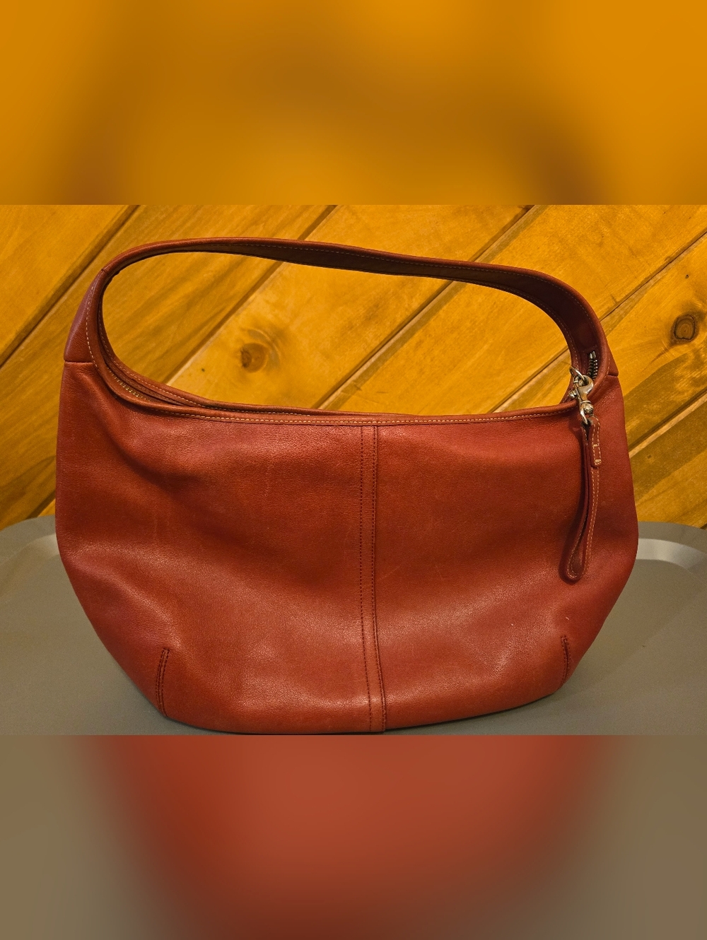 Vintage Coach 9221 Red Leather Ergo Shoulder Bag "Cs" interior Boho Y2K